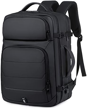 32L PUTNI LAPTOP ruksak za muškarce FIT 16-inčni prijenosnik, odobreno za let na ruksaku kofera, proširivši veliki ruksak za prtljag Weekender Weekender Noćenje, crna ...