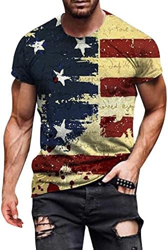 XXBR majice kratkih rukava za muškarce, američka zastava grafički grafički tees Patriotske košulje Muscle Work Works Teretana majica
