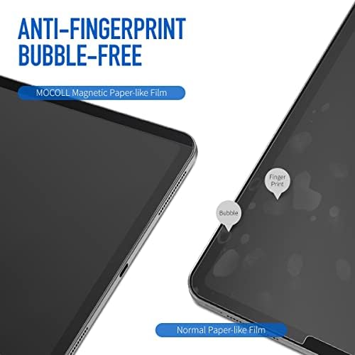 MOCOLL Magnetic Paperfeel zaštitnik ekrana za iPad Pro 11 inča & iPad Air 10.9 inča, papir teksturiran uklonjivi zaštitnik ekrana