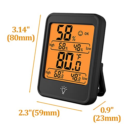Fzhome Digitalni higrometar, termometar, termometar za sobnu temperaturu, sobu / unutarnji termometar, mjerač vlage, temperaturni vlažni monitor, mjerač vlage / temperature