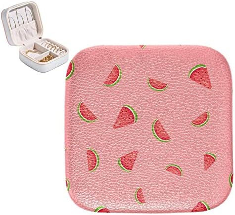 Javenproeqt Watermelon ružičasti voćni uzorak mali putni nakit, mini fuse za devojke za žene prstenovi naušnice Ogrlice za pohranu Organizator Držač