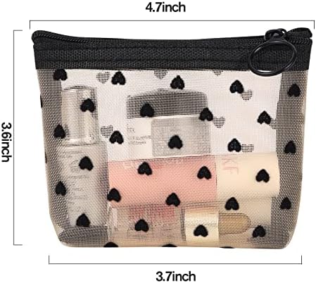 MHDGG Mini mrežaste vrećice, 6 komada kloge za kozmetičke torbe za žetvu za žene za žene kozmetički pribor za kozmetički dodaci Organizer