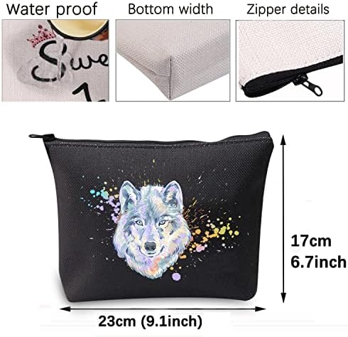 CMNIM Wolf Gifts šminka kozmetička torba pokloni za ljubitelje vukova inspirativna torbica sa patentnim zatvaračem za Vukove putna