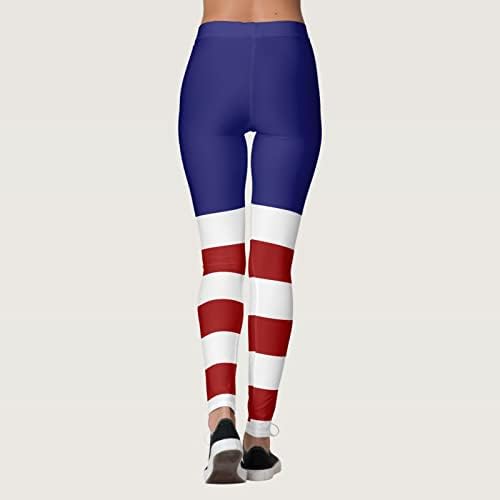 Američki zastavačke gamaše udobne zvijezde i pruge tiskane tamne pantalone za nogave četkice atletske vježbe
