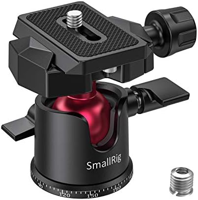 Smallrig Mini kuglična glava, kamera s stativom 360 ° panoramski sa 1/4 vijkom 3/8 nosač navoja i brzim otpuštanjem ploče metalna