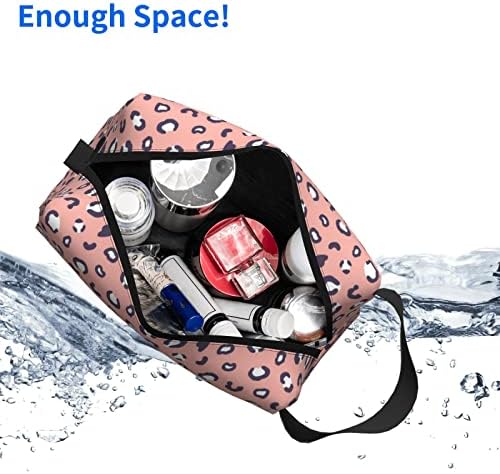 BRINKALOO PINK LEOPARD kozmetička torba za žene, prijenosne slatke torbe za šminku toaletne potrepštine za skladištenje za putovanja