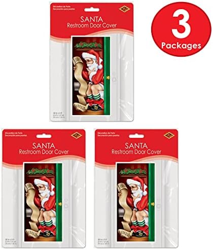 Beistle 3 komada plastične santa santa claus toalet navlake za kućne praznične božićne ukrase, unutarnju / vanjsku upotrebu, 5 'x
