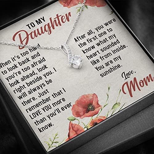 Nakit za poruke, ručno rađena ogrlica - kćer ogrlica - do moje kćerke ogrlice - AB BT359A - Ogrlica nakita s poklon kutijom za rođendan godišnjica