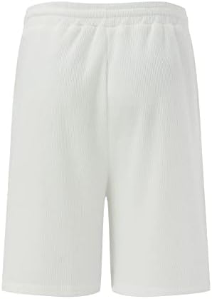 Muški casual kratki setovi 2 komada odjeća čvrste vafle Polo majice i kratke hlače postavljene stilske ljetne trenerke