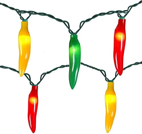 Dr. BeTree šarena Božićna svjetla, 13.6 FT višebojna svjetla sa čili paprikom sa 35 raznobojnih čili papričica za dekoracije dvorišta