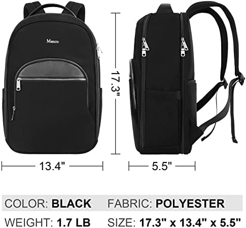 Mancro ruksak za Laptop za muškarce, 15,6 inčni ruksak za poslovna putovanja, torba za računare koju je odobrila aviokompanija, ruksaci za fakultetske torbe, putni poklon za muškarce, Crni