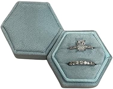 Dvostruki slota Šesterokutni baršunasti prsten kutija Vintage Stil kutija za čuvanje angažman stan Lay & svadbena ceremonija