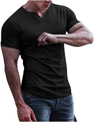 Muške mišićne majice Modni V izrez TEE košulja kratkih rukava Athletic Worke Gym Slim Fit Plain Plain T majice Top za muškarce