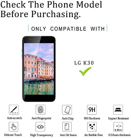 KATIN [2-Pack] za LG K30 / LG K10 2018 kaljeno staklo zaštitnik ekrana bez mjehurića, 9h tvrdoća, jednostavan za instaliranje
