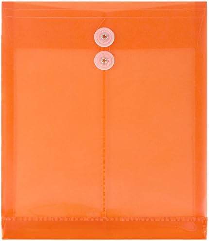 JAM papirne plastične koverte sa dugmetom & amp; zatvaranje vezica - pismo otvoreni kraj - 9 3/4 x 1 1/4 x 11 3/4 - svijetlo narandžasta-1008