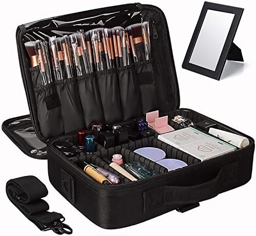 Relavel Makeup putna torbica torba za šminkanje putni kozmetički Organizator držač četke vodootporna kutija za odlaganje šminkera profesionalna torbica za voz sa ogledalom