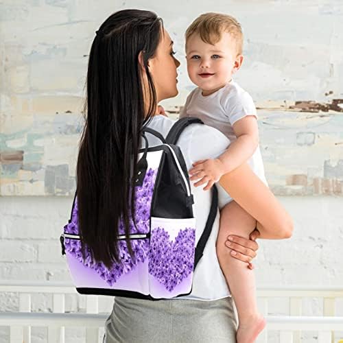 Ljubičasta ljubavna torba ruksaka za bebe na pelene promjene torbe s više funkcija Velika putna torba