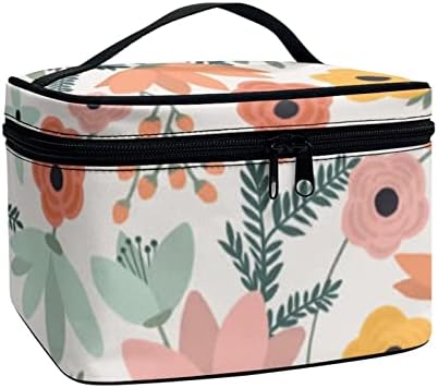 Koeqine cvjetna torba za putničke radne radne veze Lagano svjetlosni patentni zatvarač kozmetička torbica sa ručkama unutar 5 džepa četkica za šminku