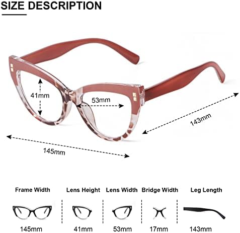 Kfph Cateye naočare za blokiranje plavog svjetla modni okviri za naočare protiv UV prozirnih sočiva za žene