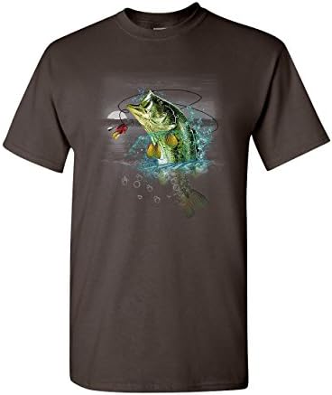 Bass ribolov majica Ribar u kampu Hobi Angler Lake River Muns majica