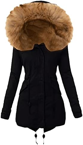 Ženski topli zimski kaput od parka s uklonjivim krznenim kapuljačom Faux krznene jakne kaputsku odjeću