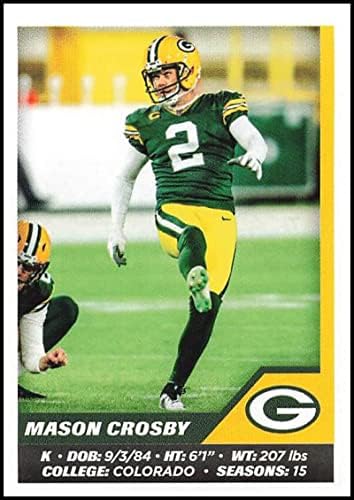2021 Panini naljepnice 406 Mason Crosby Green Bay Packers NFL fudbal mini naljepnica trgovačka kartica