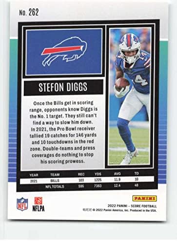 2022 Ocjena 262 Stefon Diggs Buffello Bills NFL fudbalska trgovačka kartica