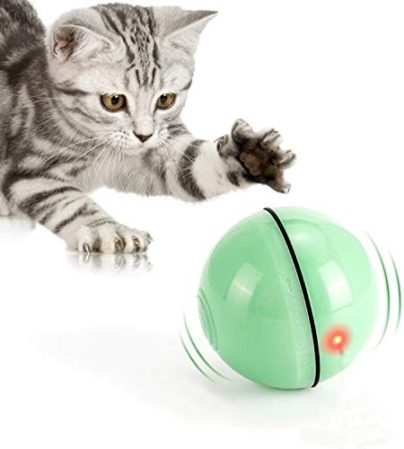 Wwvvpet interaktivne mačke igračke s LED svjetlom, samo 360 stupnjeva automatsko rotiranje pametne lopte, USB punjiva predenja mačja kugla, stimuliraju lov na instinkt mačeni smiješni igračka za kućne ljubimce