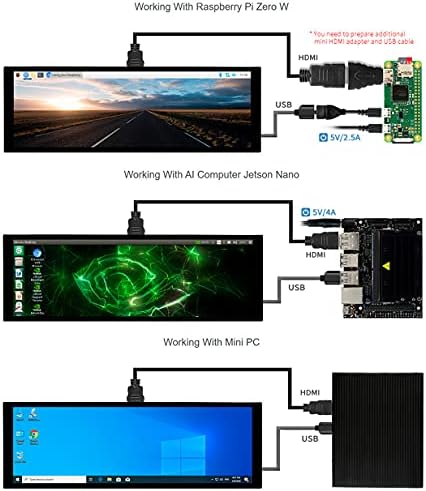 WAVESHARE 7.9INCH HDMI LCD 400x1280 Kapacitivni ekran osetljiv na dodir IPS ekran zaslon zaslon zaslona 5 bodova bez maline PI 4B