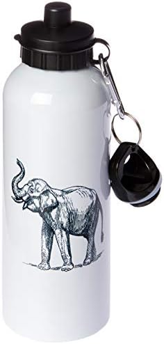 3drose crno-bijela ilustracija slonova boca za sportsku vodu, 21oz, višebojni