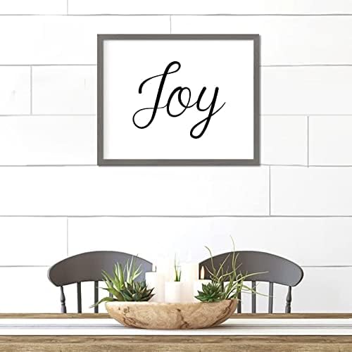 Vjerski citati 16x20in Viseći zidni znak sa životom pozitivna citat Joy Chic Style Sivi okvir Drvena plaka Rođendanska kuća Rođendanski