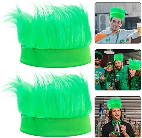 ABOOFAN 2kom zeleni dlakavi kostim traka za glavu Troll kosa traka za glavu St Patricks Day Accessories