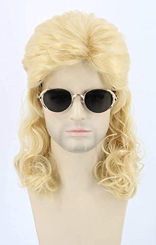 LeMarnia Muška perika 80-ih perika plava duga ravna kosa cipal perika Halloween kostim modna perika Fancy party dodatna oprema perika
