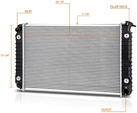 OE Style 1-redni aluminijumski radijator za hlađenje kompatibilan sa 92-95 Lumina APV Trans Sport DPI 1348