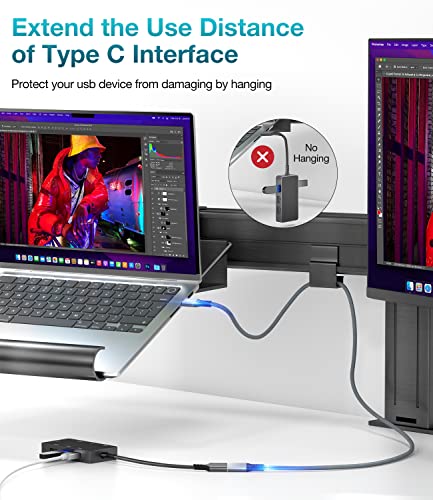 AGFINEST USB4 produžni kabl 2,260ft, Thunderbolt 3/4 produžni kabl podržava 40Gbps prijenos podataka / 100W brze punjenje / 8k @ 60Hz