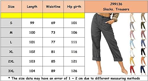 Ženske ljetne hlače visoke struke prozračne pamučne pamučne paketne pantalone hlače labave pantalone sa džepom