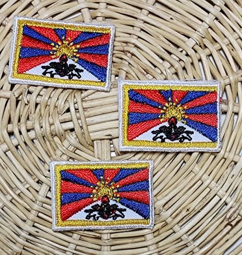 Zaista Mini Tibet Zastava Postavljena. Patch vojna vojska nacionalna država Tibet zastava naljepnica dekoracija popravak vezene aplikacije za kostim šivati željezo na odjeći