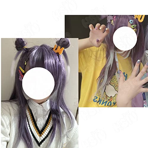 Umise Yotsuha Cosplay perika NIJISANJI Idol VTuber Cosplay HSIU ljubičasta gradijent bijela duga kosa+ Slobodna kapa za periku Vtuber