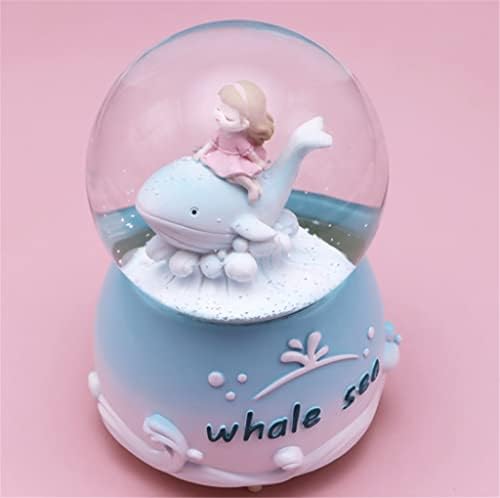 Liuzh Dream Dolphin Crystal Ball Girl Rođendan Poklon može zakretati plutajuće sniježne muzičke oktave ukrase