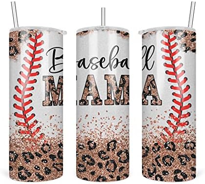 TunlaStore bejzbol mama šalica sa poklopcem - mama poklon - košarkaška softball mama - mama oboje - košarka - softball mama - sportski