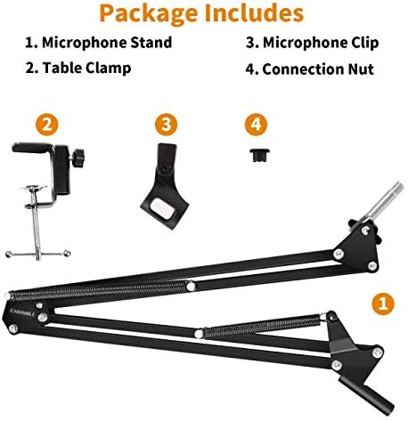 Bomaite proširivi držač mikrofona za snimanje držač nosača nosača makaze sa držačem za montažu stola sa kopčom za mikrofon