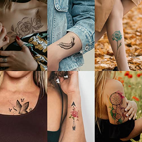 50 listova vodootporni cvijet cvjetni leptir lažna naljepnica za privremenu tetovažu za žene