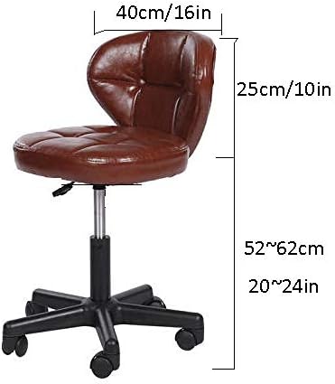 Sedlasta stolica sa nagibom na točkovima，Industrijska stolica sa sedištem od crne sintetičke kože，Podesiva visina 52-62 cm，podržana