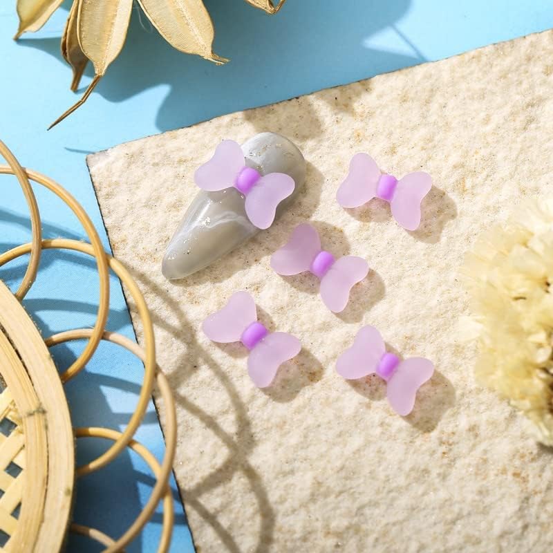 50pcs / Lot Matte Nail Art dizajn 3D čari šarena leptir mašna slatka smola Rhinestones dekoracija za manikir dodatna oprema za nokte