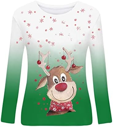 Duksevi pulover za žene kravlje vrat Sretan božićni majica ugrađeni plus veličine Activewewewes vrhovi za žene