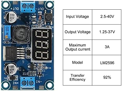 MECCANIXITY DC-DC Buck Pretvarači regulatori napona LM2596 2.5-40V do 1.25-37V 3a plava za transformatore snage sa LED ekranom od