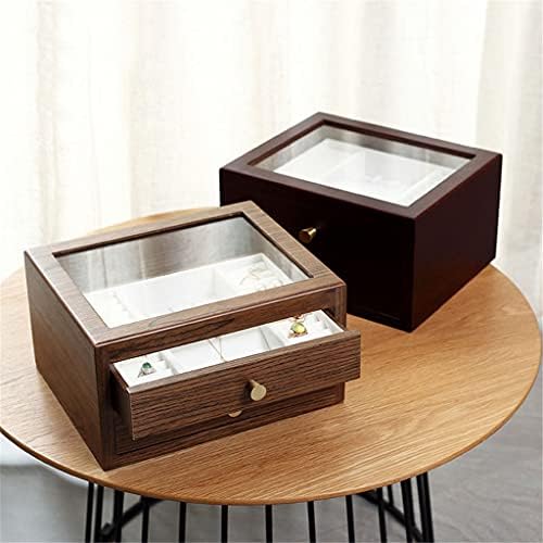 JYDQM Vintage Kineski stil drveni nakit narukvica biser prsten banka Organizator štednja kutija