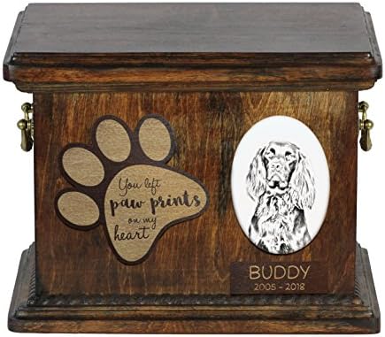 Art Dog Ltd. Njemački pokazivač, urna za pseći pepeo sa keramičkom pločom i opisom