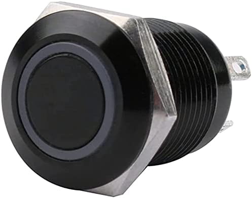 Daseb 12mm Vodootporni oksidirani prekidač crnog metala sa LED svjetiljkom Momentalni zasum za zatvaranje računara 3V 5V 6V 12V 24V 220V