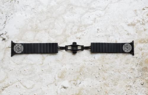 Nickston ugravirani pojas Kompatibilan sa Apple Calt-om Ultra 8 7 6 SE 5 4 3 2 1 Serija 38mm 40mm 41mm 42mm 44mm 45mm 49mm Crna narukvica od nehrđajućeg čelika B-F1